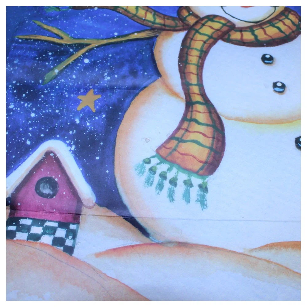 Voila Greenbrier International Large Snowman Christmas Stars Gift Bag 16x21x6